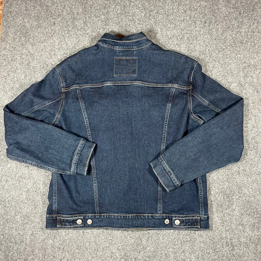 Levi's Denim Jacket Mens Large Dark Wash Blue Standard Trucker 72334-0762 - Picture 2 of 9